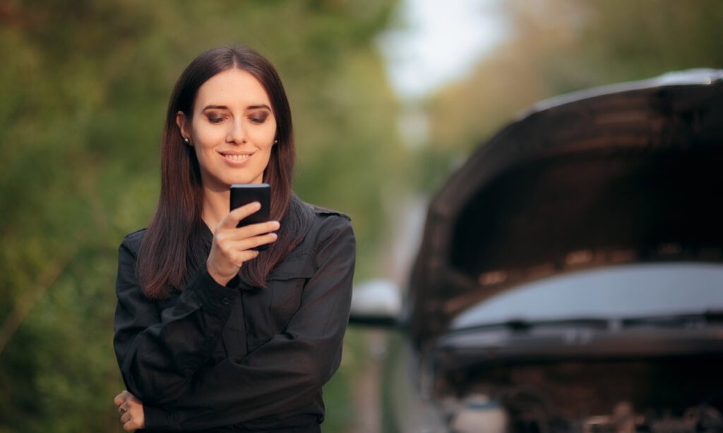 a woman looking for a car repair loan since her car broke down